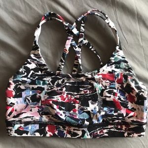 Lululemon confetti pattern energy bra